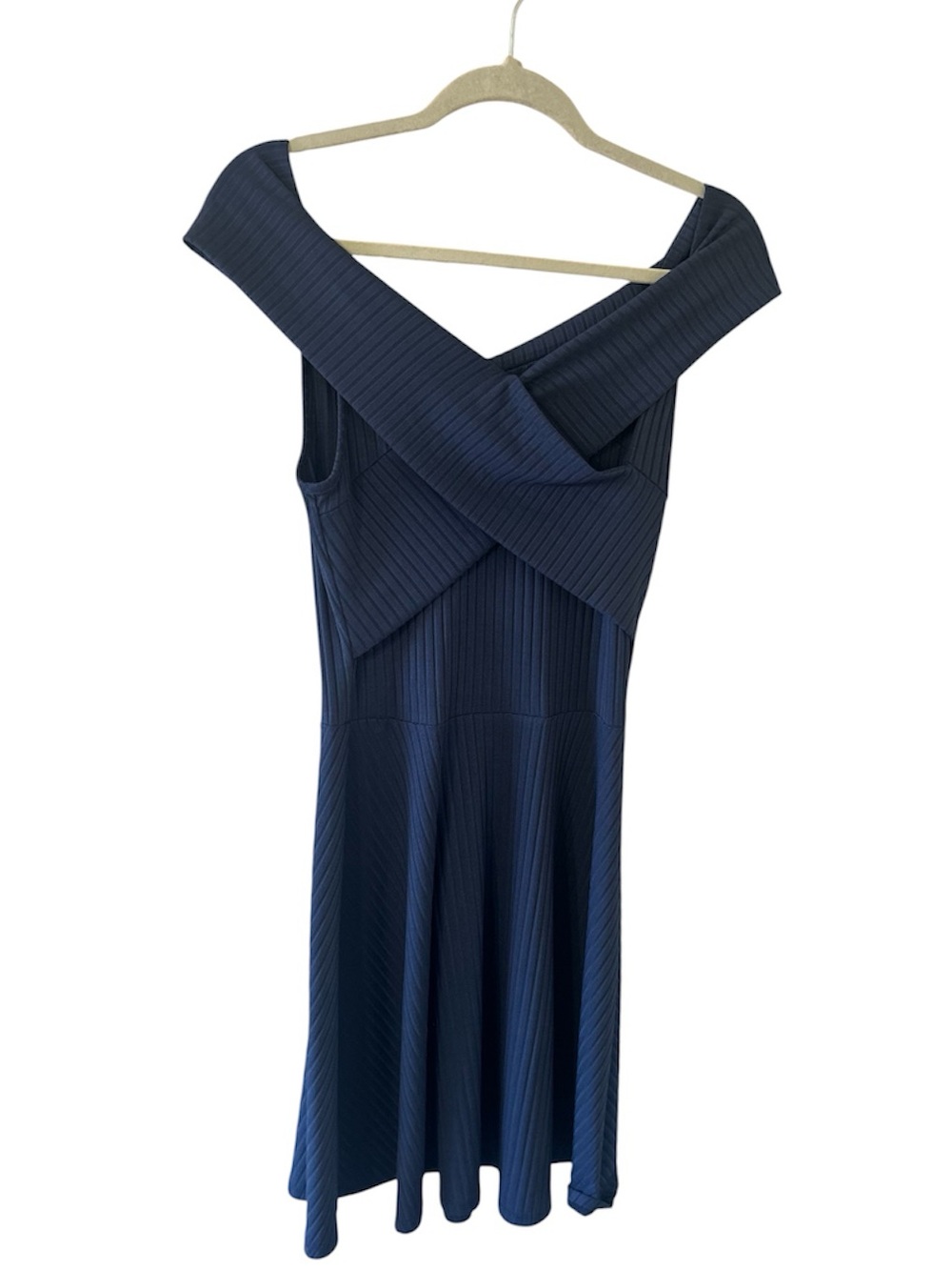 Ribbed Navy Blue Women’s Cocktail Dress